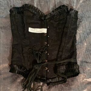LULU LUSH Elegant Black Patterned Lace Corset